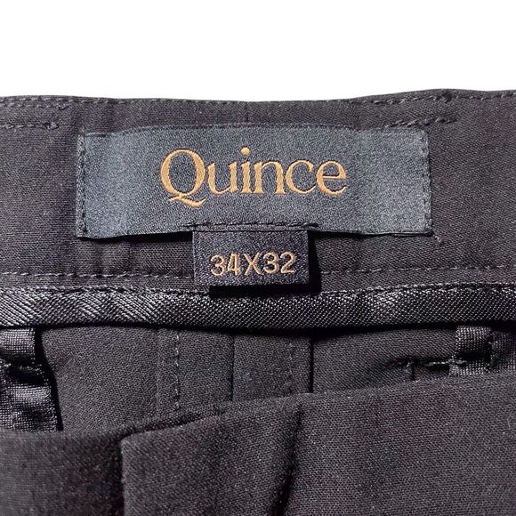 QUINCE Men’s Recycled Performance Stretch Dress Pants Size 34x32 Black EUC - Picture 3 of 15